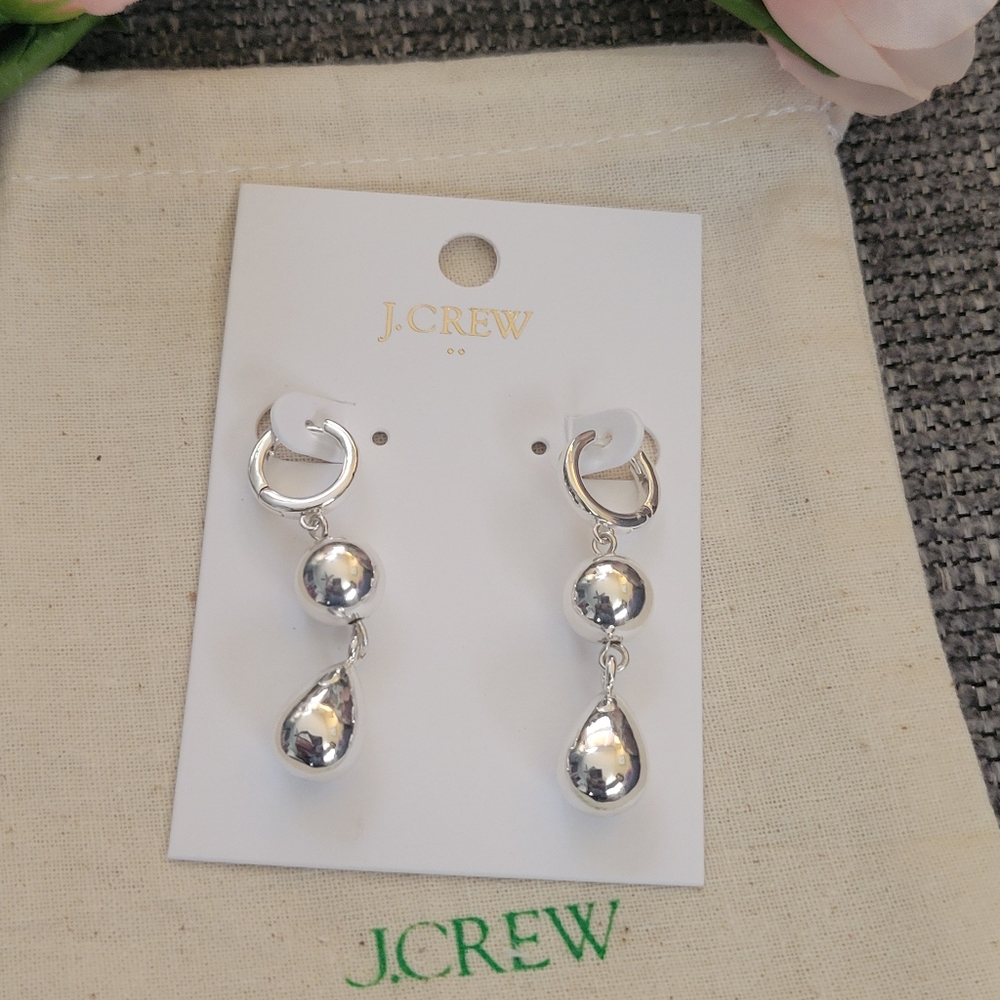 Jcrew silver teardrop earrings